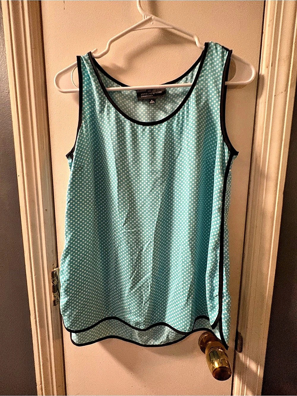 Jones New York Polka Dot Tank Top in Blue & Pink Size 6 Like New